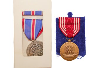 Military Good Conduct Medal And Distinguished Military NY Medal