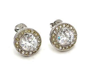 Vintage Clear Stones Stud Earrings