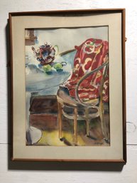 Framed Artwork Of Still Life Chair