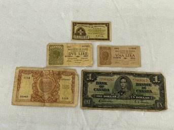 Grouping Of Early Foreign Paper Currency