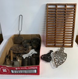 Vintage Kitchen Utensil Lot And Foundry Mold