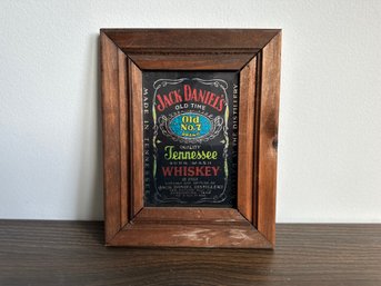 Vintage JACK DANIEL'S Tennessee Whiskey Colorful Aluminum Foil Picture Frame Sign