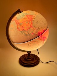 Vintage Danish Scan-globe 12-inch Lighted Globe