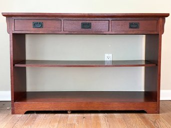A Vintage Oak Console In Style Of Gustav Stickley
