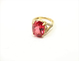 Sterling Silver Large Ruby Ring Size 6.75