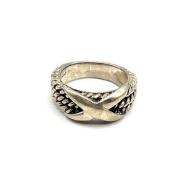 Vintage Sterling Silver Twisted X Ring, Size 5.5
