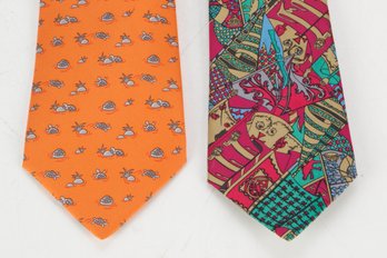 Lot Of Two Hermes Ties