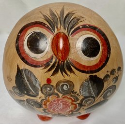 Signed Hand Painted Mexican Ceramic Owl
