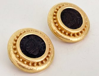 Vintage Earrings In 18K Gold Settings