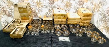 Massive 121 Piece Set Vintage 22kt Gold-trimmed Victoria Glassware By Libbey Glass