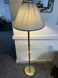Vintage Glass & Brass End Table Floor Lamp