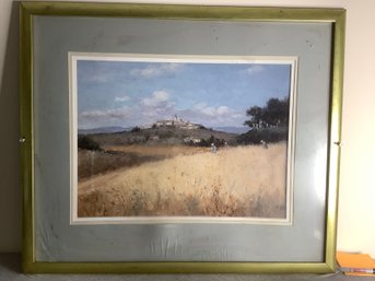 FRAMED PRINT OF PEOPLE IN THE FIELD
