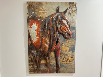 3D Metal Western Horse Art