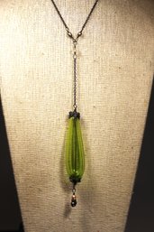 Fine Venetian Art Glass Blown Pendant On 40' Chain.