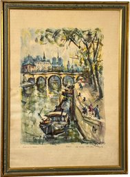 A Vintage European Watercolor Print