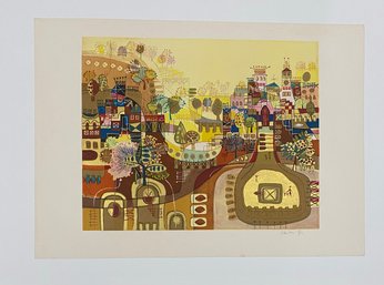 Heshi Yu Vintage Lithograph With Reflective Inks