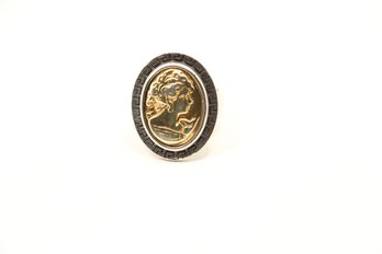 Sterling Silver Cameo Ring Made In Italy Size 7