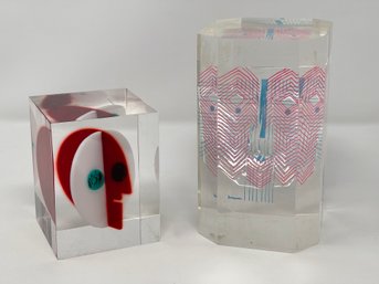 Two Vintage Acrylic Sculptures