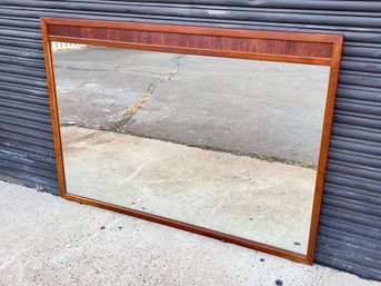 Mid Century Drexel Modern Walnut Frame Wall Mirror