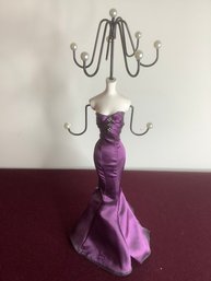 Purple Dressed Mannequin Jewlery Stand
