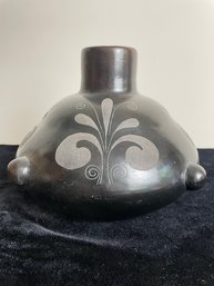 Mateos Black Ceramic Vase Mexico
