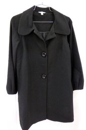 A Black Wool Coat By Liquid - Size 6