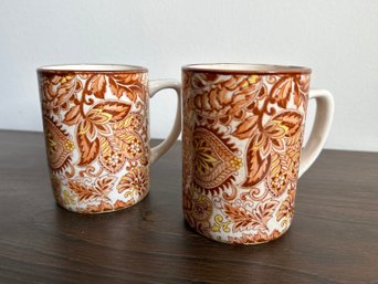 Vintage Waechtersbach Paisley Coffee Cup Mugs (2)