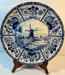 Dutch Delft Blue And White Porcelain Plate