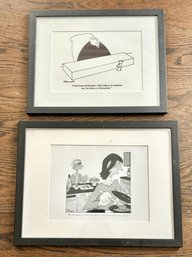 Pair Of New Yorker Magazine Cartoon Prints -  Charles Barsotti & William Haefeli