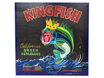 A Massive Vintage Advertising Acrylic On Canvas, 'Kingfish Green Asparagus,' Joan Luby (American, 1934-2015)