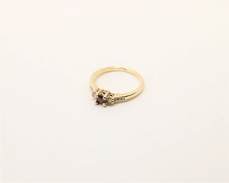 14k Gold Ruby Diamond Ring Size 7