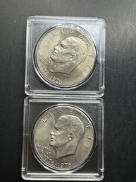 2 Eisenhower Dollars 1976, 1976-D