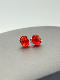 Red Carnelian Sterling Silver Stud Earrings