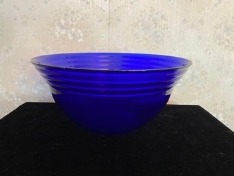 Cobalt Blue Glass Mixing Bowl/punch Bowl