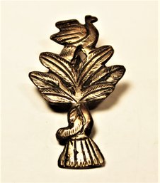 Unmarked Sterling Silver South American Brooch Bird In A Tree