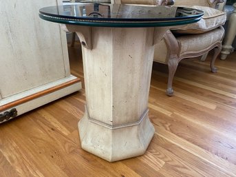 Side Table With Black Glass Top