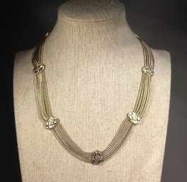 VERY FINE MULTI STRAND STERLING SILVER NECKLACE