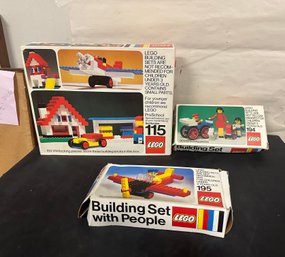 Three Lego Building Set With People Interlocking Pieces In Original Boxes. KSS/e3