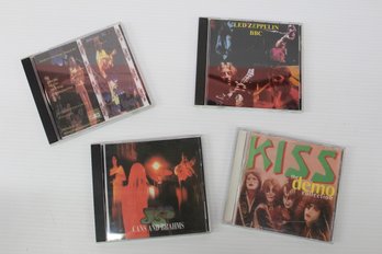 Mixed Lot Of Four Bootleg CD's From Kiss, Yes And Led Zeppelin