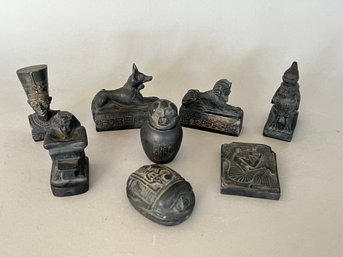 Group Of 8 Egyptian Statues