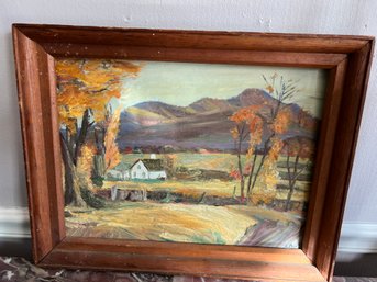 Original Signed Autumn Scene Painting