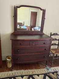 MIRRORED VICTORIAN 3/2 CHEST OF DRAWERS