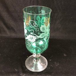 Green Grape Stemmed Glass