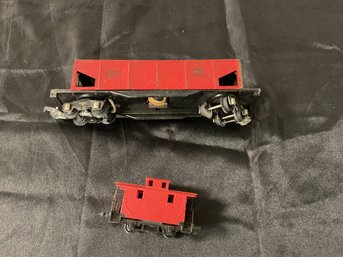 AF- TIN FREIGHT CAR AND WEST GERMAN PLASTIC TRAIN