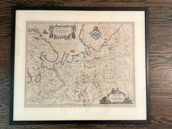 Framed Vintage Map Of Northern And Eastern Russia