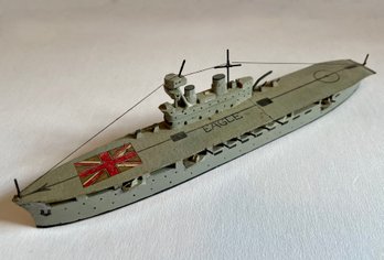 WWII Wooden Aircraft Carrier Model HMS EAGLE Handmade In 1937