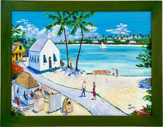 An Original Oil On Canvas By Mal Flanders (Bahamian, 1932-2004)