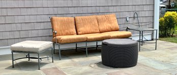 Summer Classics Iron Outdoor Bench, End Table, Ottoman And Storage Coffee Table