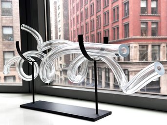 A Modern Art Glass Sculpture 'Coil 32 Project Type B' By Sklo