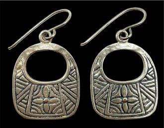 Vintage Israeli Sterling Silver SILPADA Square Dangle Earrings